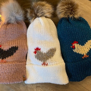 woman’s chicken Beanie• Farm animal beanie• knitted chicken hat• Child chicken beanie• Gift for her