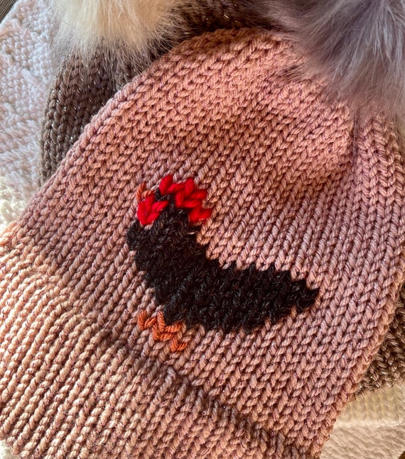 Knitted Chicken Beanie – Farm Animal Hat With Pom-pom – Cozy  display picture 3