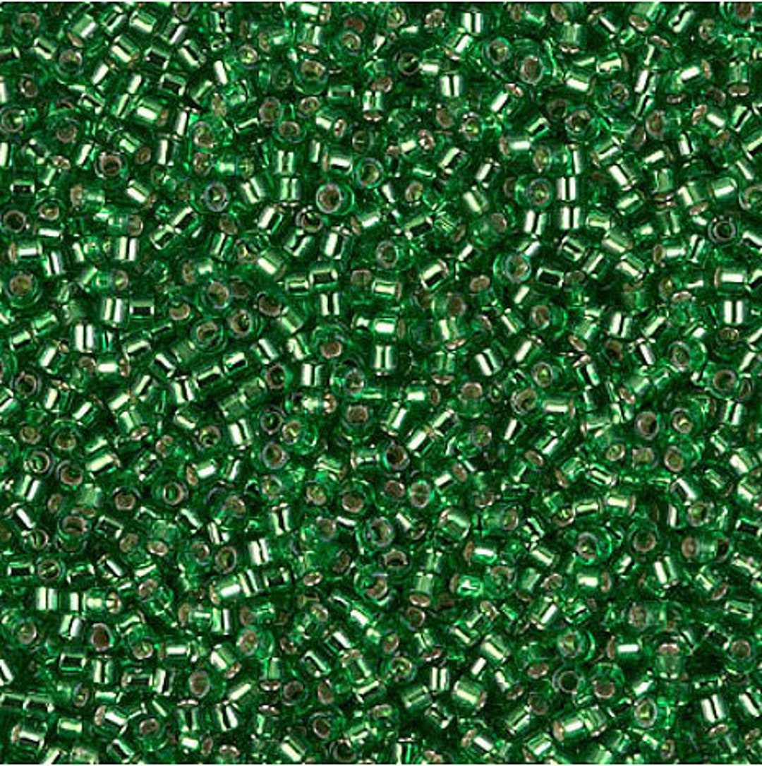 Miyuki Delica Seed Beads 11/0 - Silver Lined Green DB148 7.2 Grams