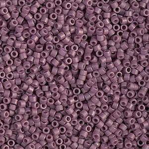 Miyuki 11/0 Delica -- DB-2295 Frost-Glazed Opaque Plum: 5 gram package