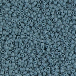 Miyuki 11/0 Delica -- DB-0792 Dyed Matte Gray Blue: 5 gram package