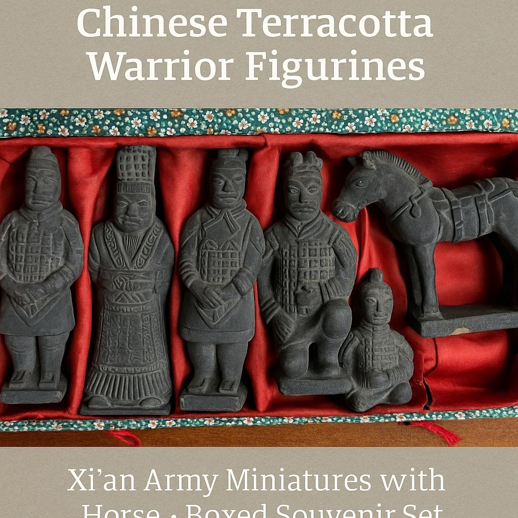 Vintage Terracotta Warrior Figurines: Xi'an Army Souvenir Set With