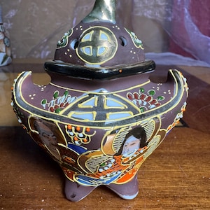 Vintage Japanese Satsuma Incense Burner