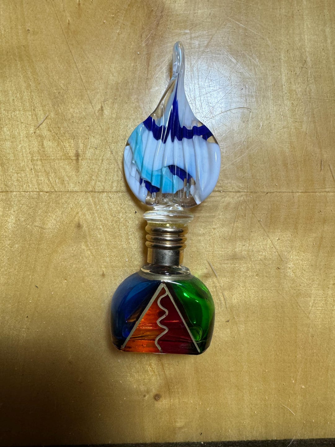Murano Hand-Painted Oil Bottle Multicolor