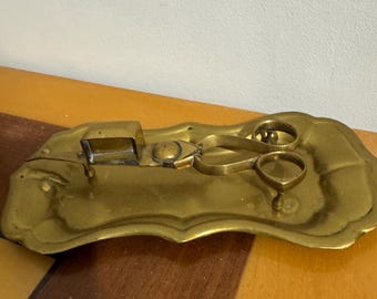 Antique French Brass Candle Snuffers with Tray – Louis XVI Empire Style