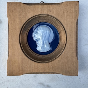 Camille Tharaud Limoges Porcelain Medallion – Madonna Profile in Relief, 12×12.5 cm