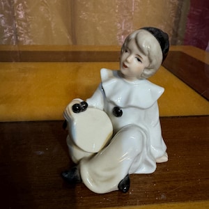 vintage Porzellan Clown Figur handbemalt