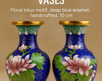 ヴィンテージ七宝焼蓮の花モチーフ小花瓶 - Etsy 日本