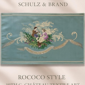 Antique French Silk Embroidery – Schulz & Brand – Rococo Style – 19th c. Château Textile Art