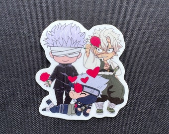 Popular white haired anime characters - GoSaKa - Anime Crossover sticker