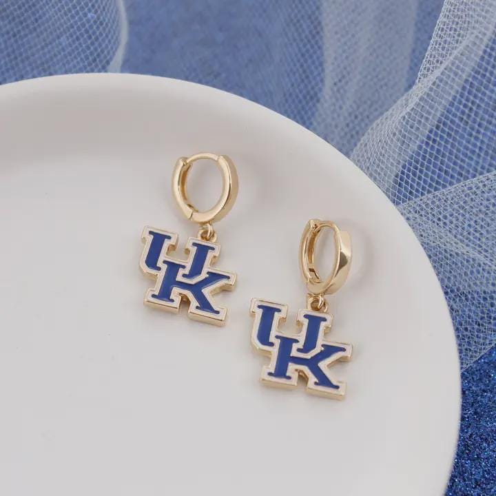 NCAA Kentucky Wildcats Dangle Earrings - Enameled Logo Earrings With Hypoallergenic Posts, Officially Licensed