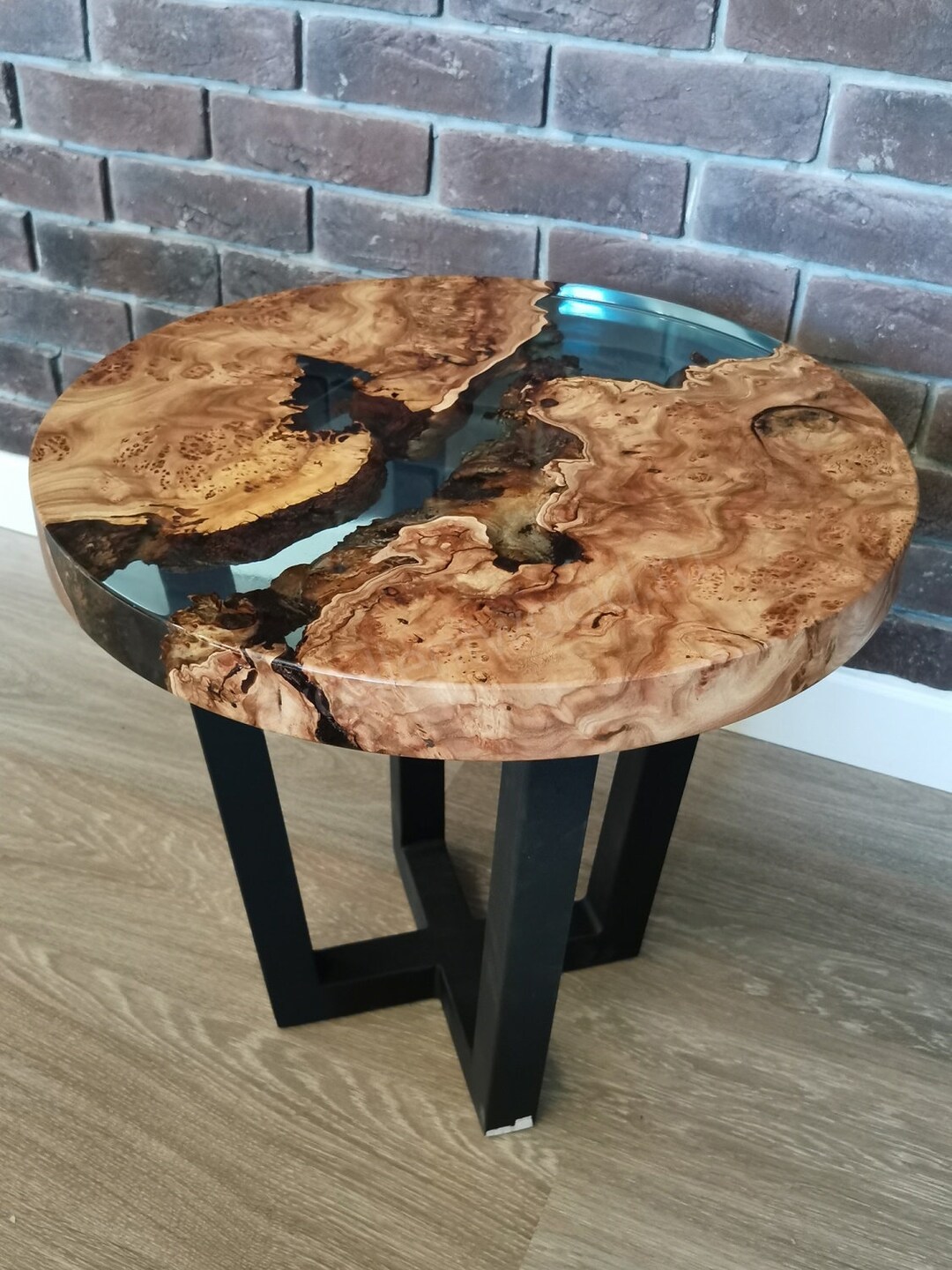 Custom Epoxy Coffee Wood Table sizes 60cm 90cm or 120cm Etsy