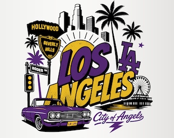 Retro Los Angeles PNG | Vintage LA sublimeringsdesign | Änglarnas stad grafik