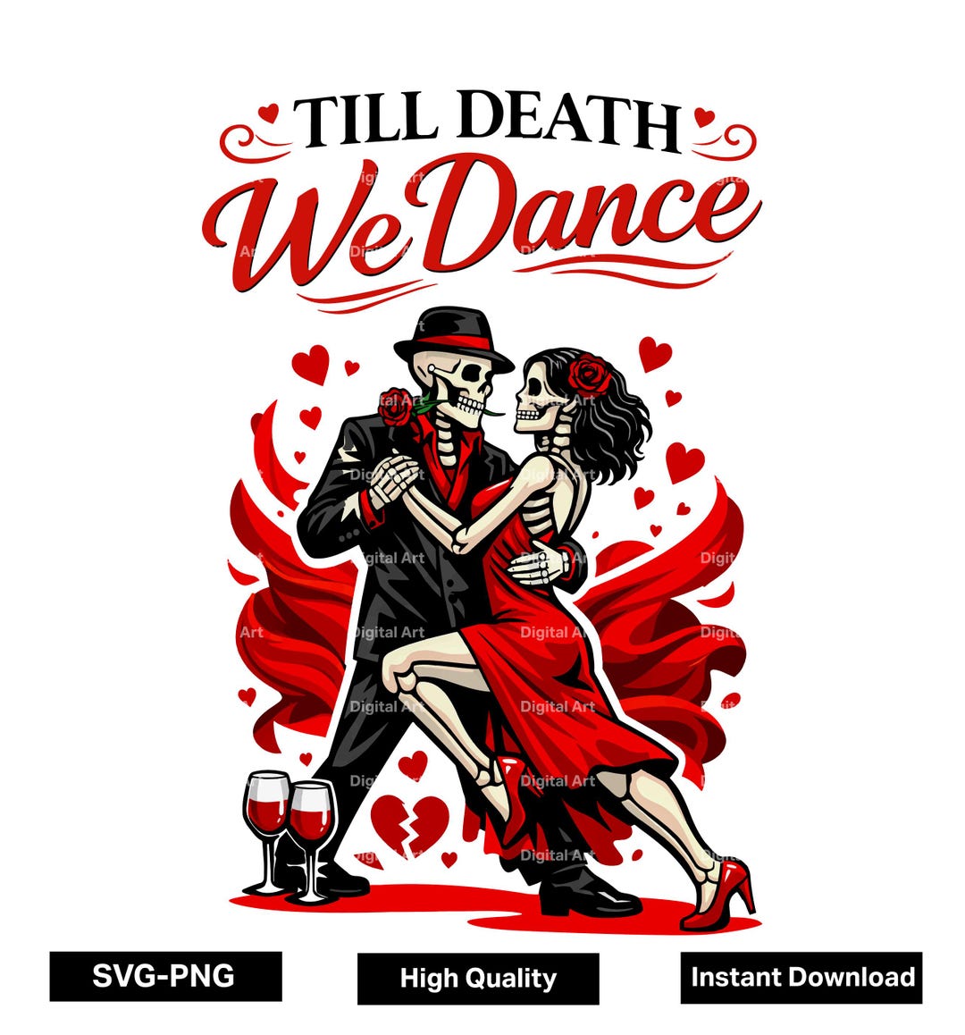 Gothic Skeleton Couple SVG, Dark Romance Dance Design (digital Download ...