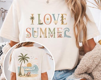 Jag älskar sommaren PNG | Strandskjortadesign | Nedladdning av sublimeringsgrafik för kust