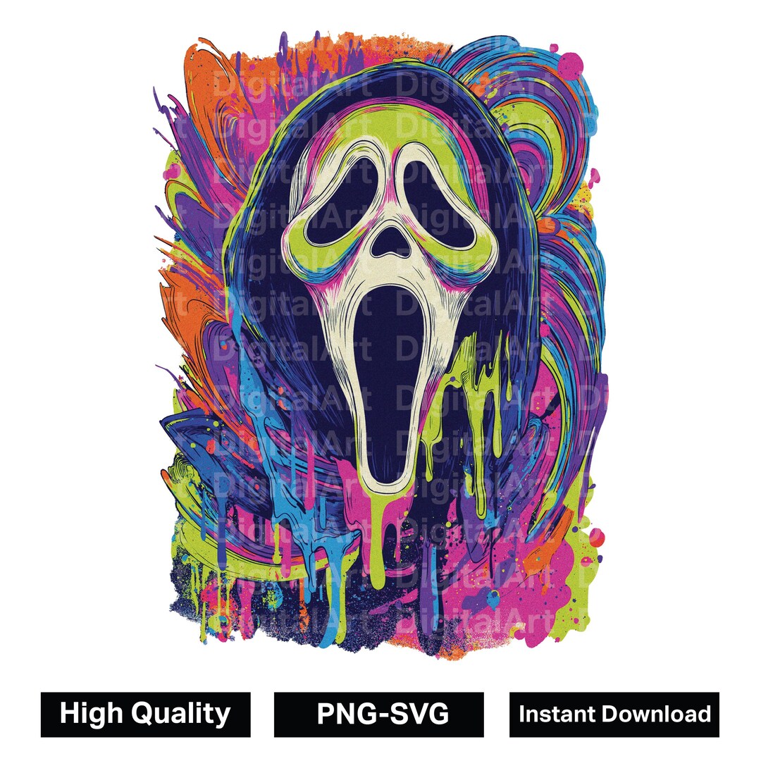 Colorful Abstract Horror Mask PNG, Dripping Gothic Illustration ...