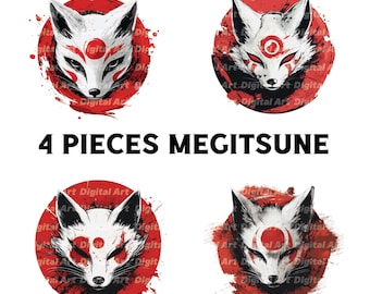 Kitsune Mask SVG Bundle | Japanese Fox Art (Digital Download)