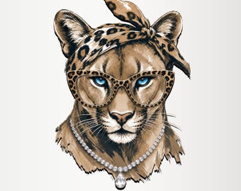 Glamouröser Puma (PNG) | Schicker Puma (PNG) | Glitzerndes Design | Alltagsdesigns | Exklusives PNG | Leopardenmuster (PNG) | Tigergrafik | Tiermuster