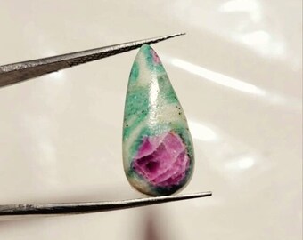 Top Grade !! Ruby Zoisite Gemstone Semi precious Ruby Zoisite Cabochon Rare Ruby Zoisite for jewelry making. [6.00 cts. 21x9x4 mm]