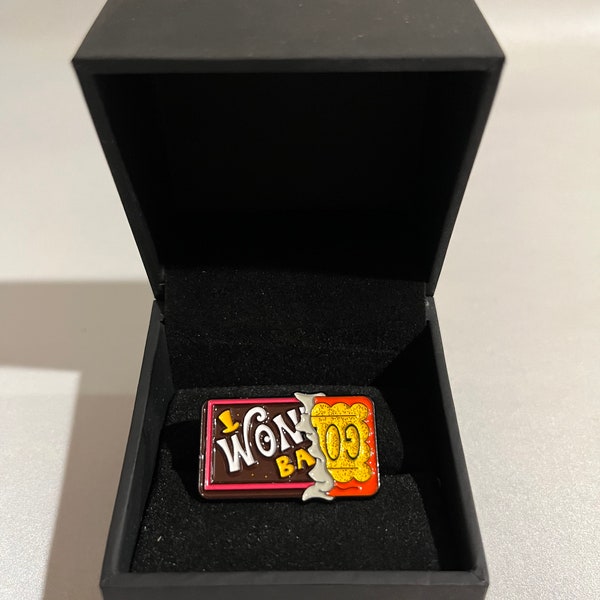 Wonka bar golden ticket enamel pin