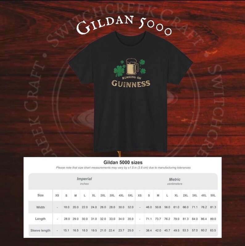 Funny Running on Guinness St Patrick’s Day shirt featuring a beer mug and shamrock design printed on Gildan 5000 unisex t shirts available in black white Irish green and antique Irish green colors, humorous Irish drinking shirt perfect for St Paddy’s Day pub crawls parties festivals and Irish holiday celebrations.
