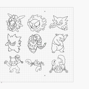 Machamp Line Rhydon Pokemon Generation 1 Complete SVG Files LASER READY - Etsy