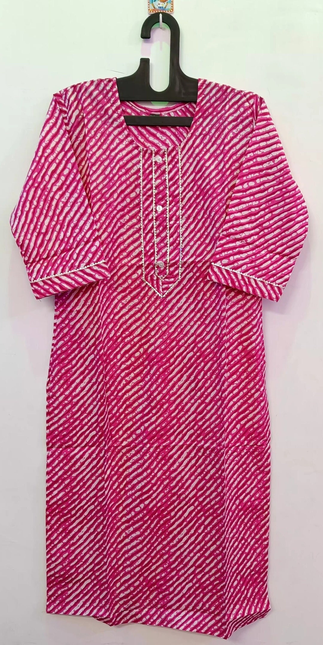 100 Cotton Lahariya Kurti Indian Traditional Outfit Dress for Etsy