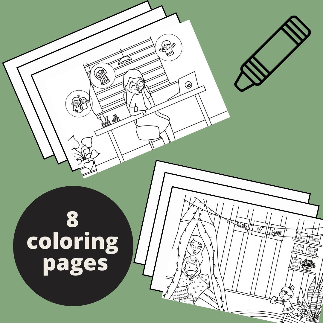 Coloring Pages for Kids Working Moms Working Mama Working Mom Role ...