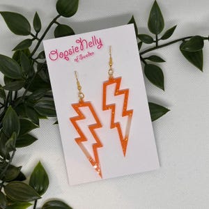 Lightning bolt earrings resin epoxy örhängen statement earrings