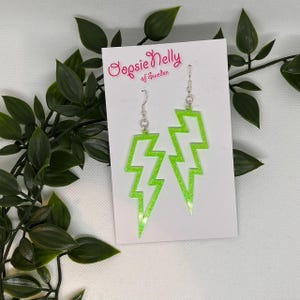Lightning bolt earrings resin epoxy örhängen statement earrings