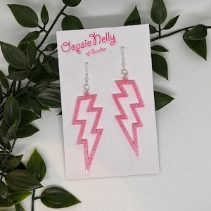 Lightning bolt earrings resin epoxy örhängen statement earrings