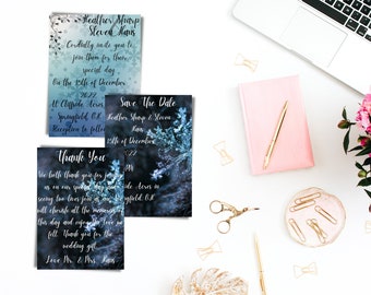 Weddingtemplatesets, winter wedding, wedding invitation
