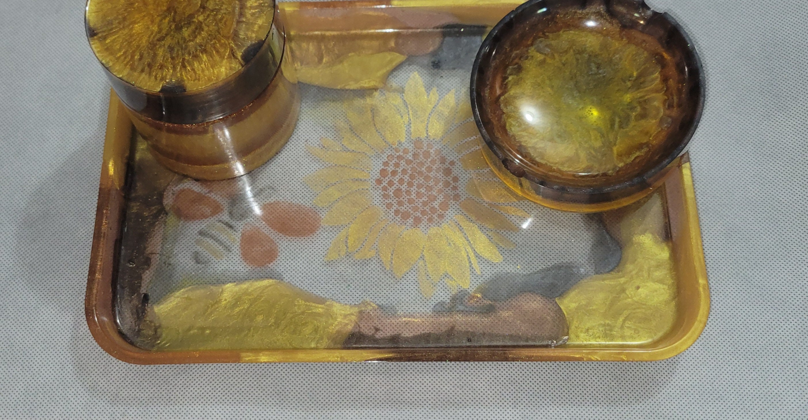 Bumblebee Sunflower Rolling Tray Set Etsy