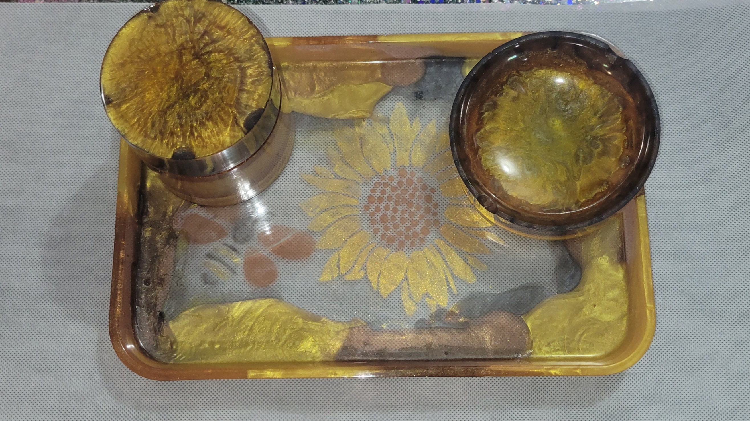 Bumblebee Sunflower Rolling Tray Set Etsy