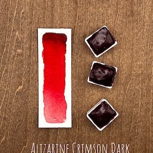 Alizarine Crimson Dark - Handmade Watercolor - Natural Honey Paint, Artist Grade, for painting, calligraphy, craft