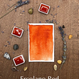 Ercolano Red - Handmade Watercolor - Natural Honey Paint, Artist Grade, for painting, calligraphy, craft