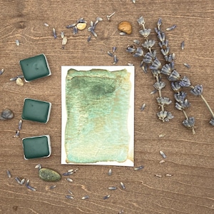 River Rock Greenish (updated) Granulating Watercolor: Handmade Artist Grade Honey Paint