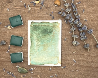 River Rock Greenish (updated) Granulating Watercolor: Handmade Artist Grade Honey Paint