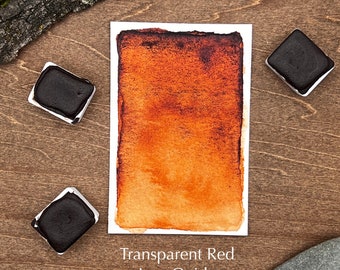 Transparent Red Iron Oxide Handmade Watercolor: Artist Grade Honey Paint