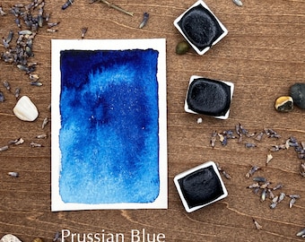 Handmade Zirconium Cerulean Blue Watercolor: Granulating Honey