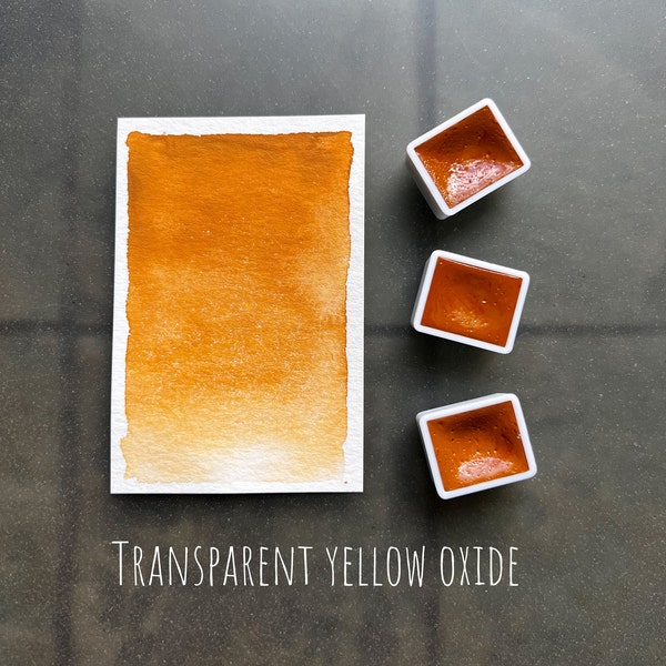 Transparent Yellow Iron Oxide - Handmade Watercolor - Natural Honey Paint, Artist Grade, for painting, calligraphy, craft