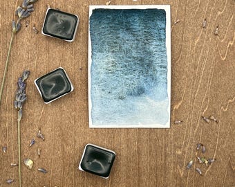 Spookachtig blauw - Handgemaakte aquarel - Honingwaterverf van kunstenaarskwaliteit, granulaat - ideaal voor schilderen, kalligrafie en knutselen