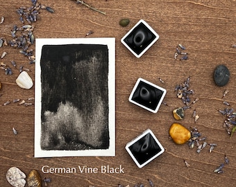 German Vine Black Watercolor: Handmade Honey-Based Artist Paint