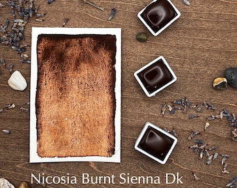 Nicosia Burnt Sienna Dark Handmade Honey Watercolor Paint: Earth Pigment