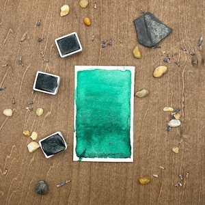 フタログリーン - 手作り水彩画 - 天然ハニーペイント、アーティストグレード、絵画、書道、工芸用