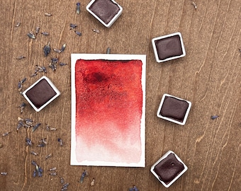 Blood Moon - Handmade Watercolor - Artist Grade Honey Watercolors, granulating - great for painting, calligraphy, craft