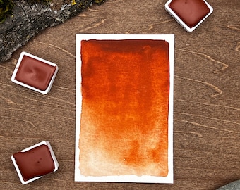 Luberon rode oker - handgemaakte aquarel - natuurlijke honingverf, kunstenaarskwaliteit, voor schilderen, kalligrafie en knutselen