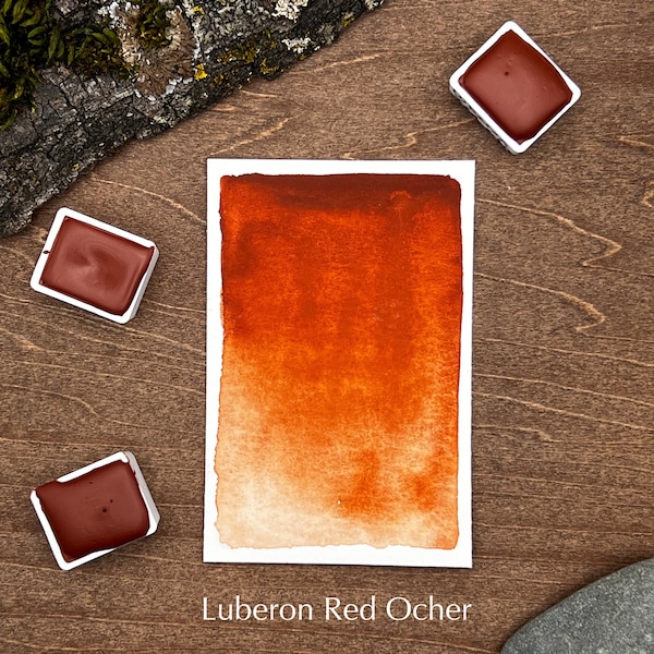 Luberon Red Ochre - Handmade Watercolor - Natural Honey Paint, Artist Grade, for painting, calligraphy, craft