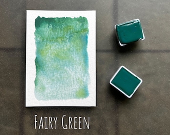 Fairy Green Watercolor: Handmade Granulating Artist Grade Paint