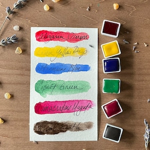Summer Bold Watercolor Paint Set: Handmade Artist Grade, 6 Colors